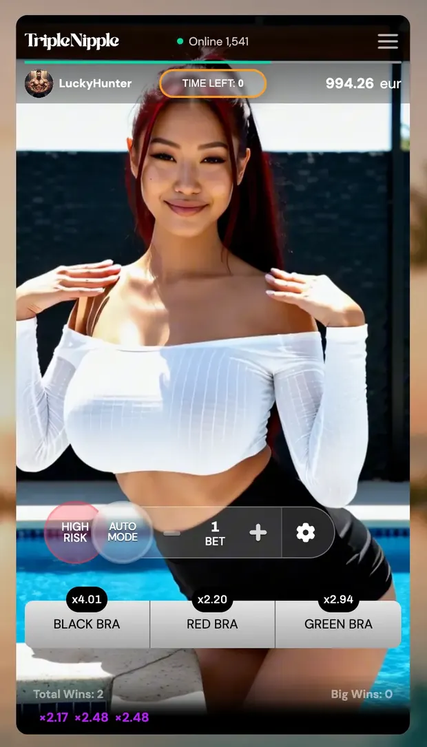 Bouton High Risk activé dans Triple Nipple, à côté du bouton Auto Mode